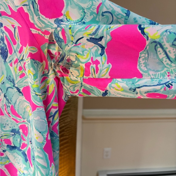 Lilly Pulitzer Vibrant Pink Elsa Silk blouse size XL - Picture 7 of 11
